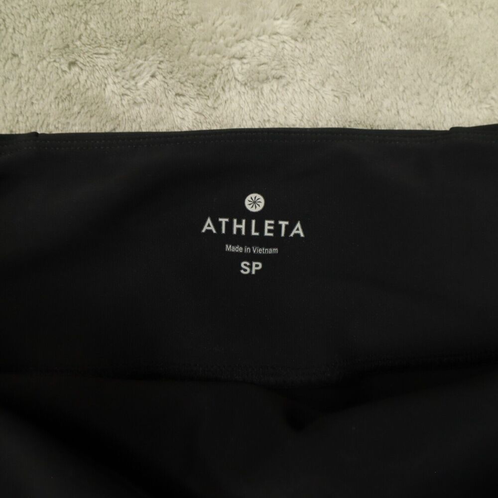 Athleta Womens Black High Rise Stellar Tights Pant Zip Pockets size Small 870815 - Picture 2 of 11